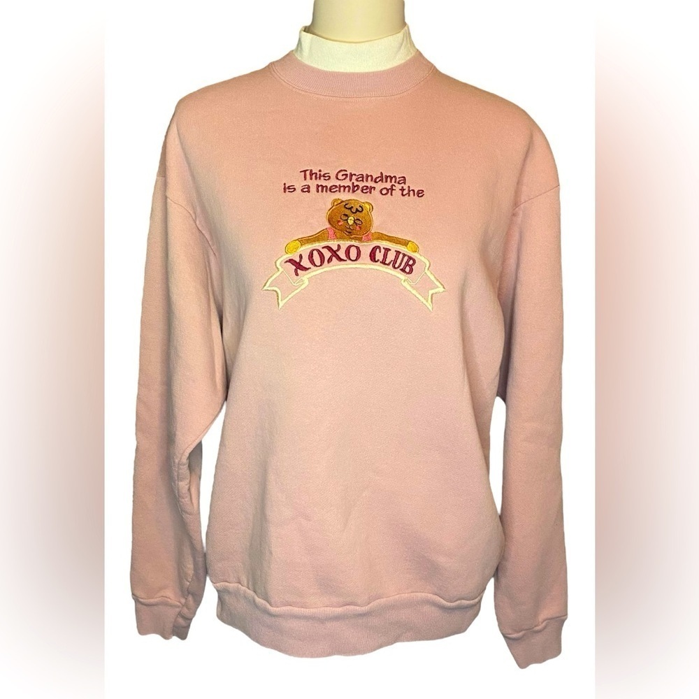 Vintage Mauve Grandma Sweatshirt Petite Large Granny Core Sweater Grandmother